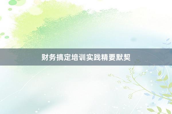 财务搞定培训实践精要默契